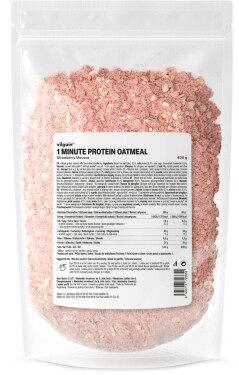 Vilgain Minutová proteinová ovesná kaše – 3× jahodový mousse 400 g
