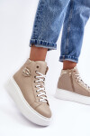 Dámské vysoké tenisky na zip Lemar Beige Katerin 37