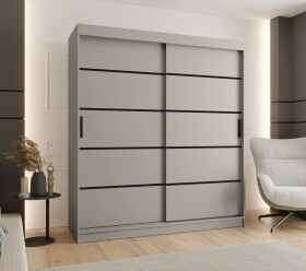 Šatní skříň Abi Rubino V1 Rozměry: 180 cm, Barva korpusu + barva dveří: Kašmír