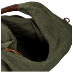 Trendy dámská textilní kabelka na rameno Alice, tmavě zelená