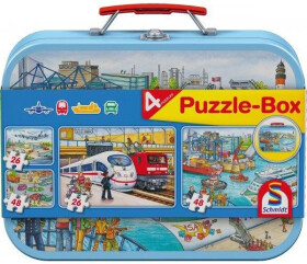 Puzzle Doprava plechovém kufříku