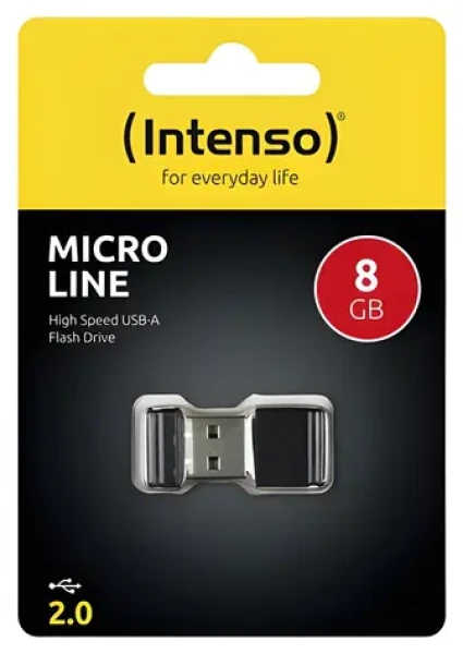 Intenso Micro Line 8GB černá / Flash disk / USB 2.0 / čtení 16,5 MB/s / zápis 6,5 MB/s (3500460)