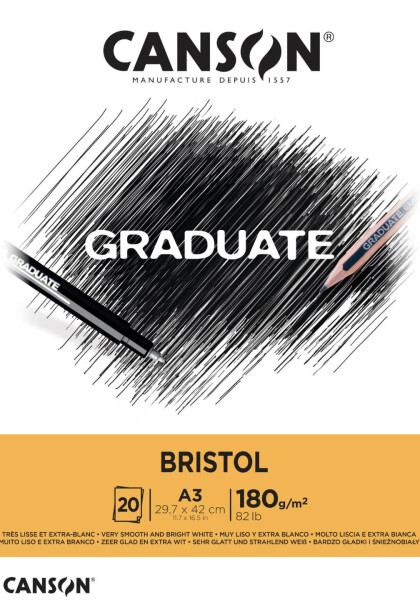 Canson Graduate Bristol blok A3 180 g/m2, 20 listů