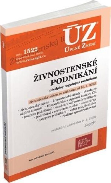 ÚZ 1522 Živnostenské podnikání, podnikání,