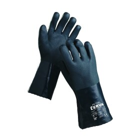 Rukavice PVC na bavlněné teplákovině zelené PETREL 151233