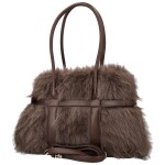 Módní dámská plyšová kabelka do ruky Pelaya, coffee