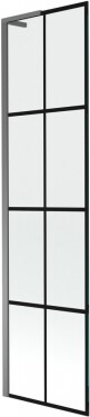 MEXEN/S - Next L vanová zástěna FIX 50 x 150, černá vzor, grafit metal 895-050-000-03-77-95