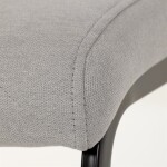 Židle jídelní, světle šedá látka, černé kovové nohy