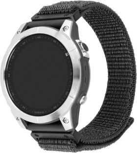 FIXED Nylonový řemínek Nylon Sporty Strap pro Garmin QuickFit 22mm tmavě šedý (FIXNST2-QF22MM-GR)