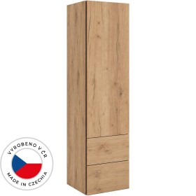 CERANO Koupelnová vysoká skříňka Adele s výsuvem - TIP-ON otevírání - dub zlatý Craft - 45x180x33 cm
