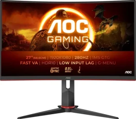 27" AOC C27G2Z3/BK černo-červená / Monitor / Fast VA / 1920x1080 / 280Hz / 300cd / HDMI+DP / VESA (C27G2Z3/BK)