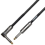 Cascha Standard Line Guitar Cable Angled Black Tweed 9m
