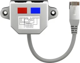 Goobay T-adaptér RJ45 stříbrná / Adaptér / 1x RJ45(M) na 2x RJ45(F) / Fast Ethernet 10/100 (68908)