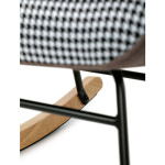 Křeslo houpací, potah patchwork látka, dřevěné nohy, masiv kaučukovník