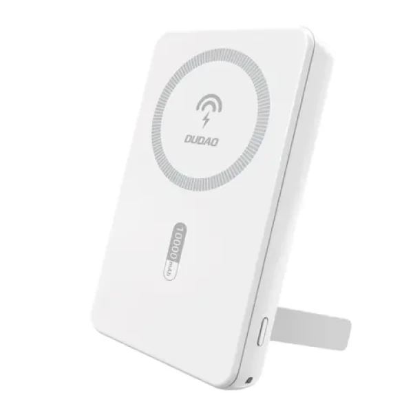 Dudao K14S+ 10000mAh bílá / Powerbanka / MagSafe se stojánkem / USB-A / USB-C / 20W