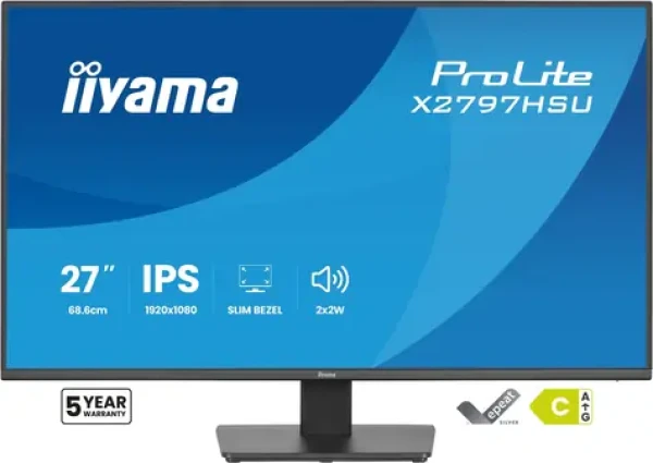 27" IIYAMA ProLite X2797HSU-B1 černá / LED / IPS / 1920 x 1080 / 16:9 / 4 ms / 1500:1 / 350cd-m2 / VESA (X2797HSU-B1)