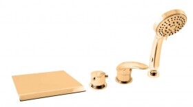 RAV Slezák - DUNAJ - Vanová baterie 4-otvorová, vodopád, Zlatá - lesklá, 1/2" D474.5PZ