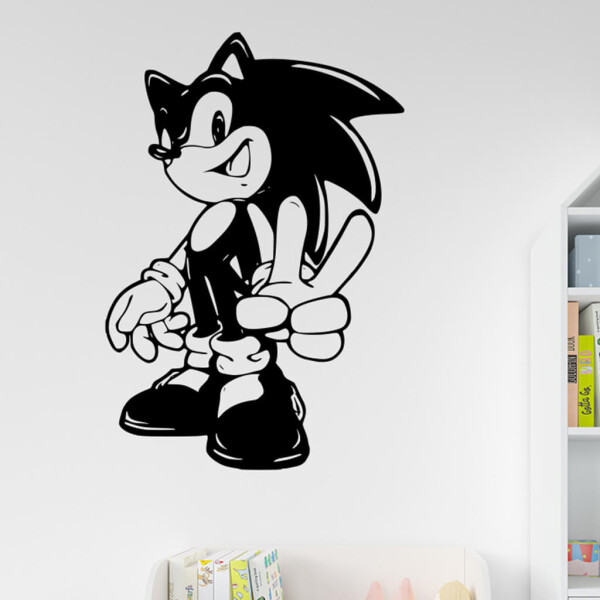 Samolepka Postava Ježek Sonic Barva: černá, Velikost: 60 x 41 cm