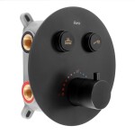 REA - Podomítková sprchová sada - matná černá + BOX, TERMOSTAT REA-P8549