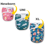 Bamboolik Novorozenecká biobavlněná | Kalhotková plenka s vkládací plenou - Příšerky