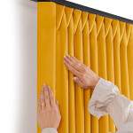 Sametový závěs FILUMI hořčicový 140 x 250 cm sada 2 ks