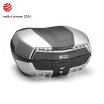 V58Nt kufr Givi Maxia 5 černo-stříbrný lakovaný matný (Monokey), čirá optika, objem 58 ltr.