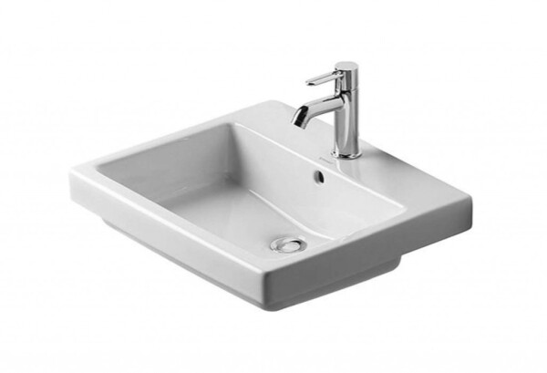 DURAVIT - Vero Umyvadlo zápustné 55x47x18 cm, s 1 otvorem pro baterii, s WonderGliss, alpská bílá 03155500001