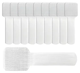 Label The Cable Nástěnný organizér kabelů 10 ks bílá / Držák kabelů / suchý zip / samolepicí (LTC 3120)