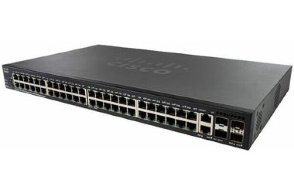 Cisco SG350X-48 / Gigabit Switch / 48x RJ-45 / 2x SFP+ / 2x Combo 10 Gbit SFP+ / QoS / VLAN (SG350X-48-K9-EU)