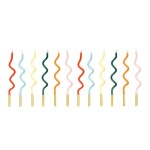 PartyDeco Svíčky kroucené Duha 14 cm 12 ks