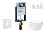 GEBERIT - Kombifix Set předstěnové instalace, klozetu Oudee Vortex a sedátka softclose, tlačítko Sigma20, bílá/pozlacená SANI15CA3182