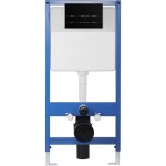 CERANO - Kompletní WC set Profi/Cesso - bílá matná - WC tlačítko Line/Černá lesklá - předstěnová instalace - 49x36 CER-8050BD84369