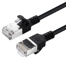 MicroConnect CAT6a Slim černá / Síťový kabel / U/UTP / RJ-45 / 7,5 m / LSZH (V-FTP6A075S-SLIM)