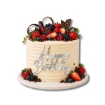 Dortisimo Plastová dekorace na dort Happy Birthday stříbrná