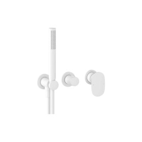 RAVAK - Spring Baterie pod omítku s tělesem, pro 2 spotřebiče, s příslušenstvím, matná bílá X070575