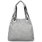 Módní dámská koženková kabelka na rameno Žanet, světle šedá