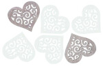 Dřevěná srdce 6cm - hnědobílý mix 6ks