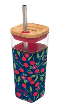 Quokka Liquid Cube 540ml Cherries / Sklenice s víčkem / brosilikátové skla (8412497400591)
