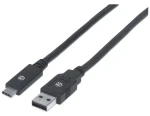 Manhattan USB-C - USB-A černý / Kabel / USB 3.2 Gen 1 / 5 Gbit/s / 2 m (354974)