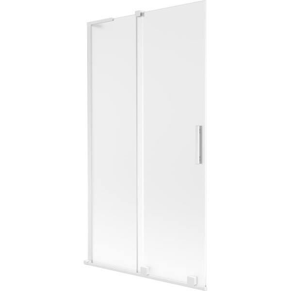 MEXEN/S - Velar L dvoukřídlá posuvná vanová zástěna 100 x 150, dekor, bílá 896-100-003-31-20