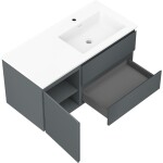 MEXEN/S - Orio koupelnová skříňka 100 cm s umyvadlem Otis pravá, 2S, 1D, grafit mat/bílá mat 91A13-10047-3-BBFFF66-W18P01