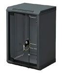 Triton 10" jednodílný 4U/260 mm černý / Nástěnný rozvaděč / celoskleněné dveře / IP30 / 20 kg (RBA-04-AS3-BAX-C1)