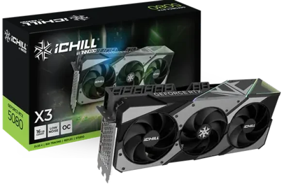 INNO3D RTX 5080 iChill X3 16GB / 2670MHz / 16GB GDDR7 / 256-bit / 1x HDMI + 3x DP / 850W (16) (C50803-16D7X-176069H)