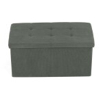 Taburet s úložným prostorem, zelená manšestrová látka