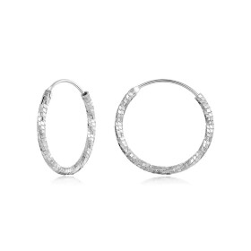 Stříbrné náušnice kruhy Francesca - průměr 21 mm, stříbro 925/1000, Stříbrná