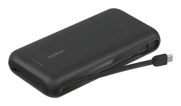 Belkin BOOST CHARGE 20000mAh + kabel černá / Powerbanka / integrovaný USB-C kabel / 30W PD (BPB024HQBK)