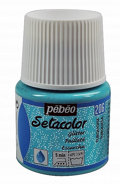 Pébéo Barva na textil Setacolor Light glitter 45 ml - Tyrkysová 206