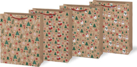 Taška vánoční set 4ks L LUX KRAFT mix V12(260x320x138)
