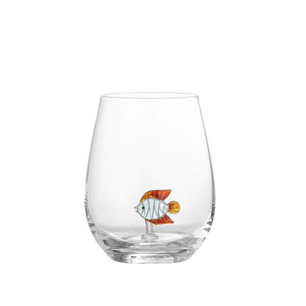 Bloomingville Sklenice na vodu Misa Fish 560 ml, čirá barva, sklo