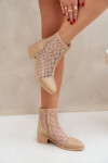 Dámské Síťované Boty Na Podpatku Béžové Lithyia 40